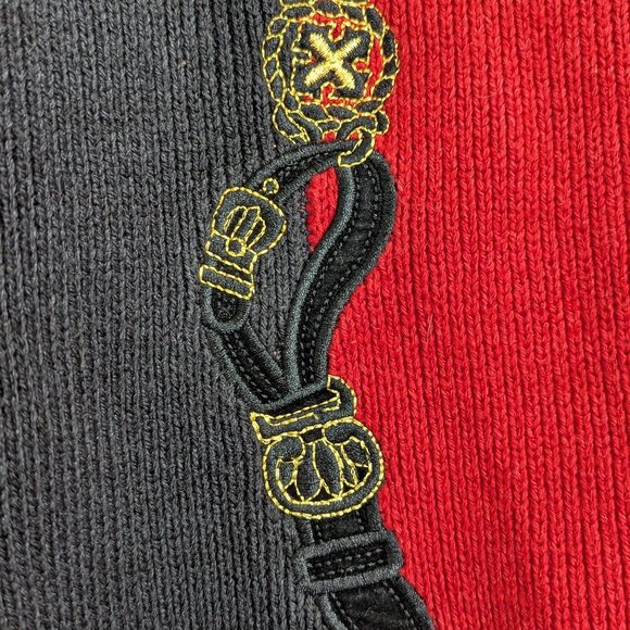 Vintage Maggie Barnes Knit Sweater Vest 2x Black & Red Button Down V-neck - Picture 5 of 9